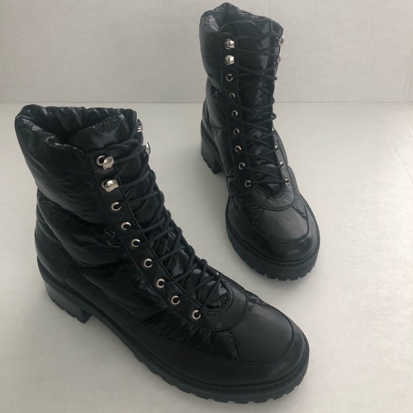 SCHUTZ Amaris Puffer Hiking Boot Black Size 8 - Picture 4 of 13